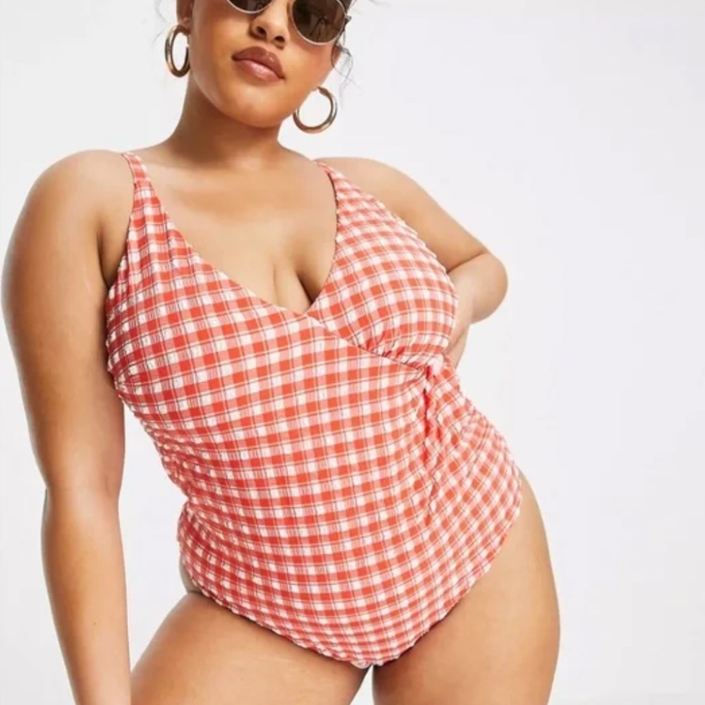 ASOS Design Curve Seersucker swimsuit US 12